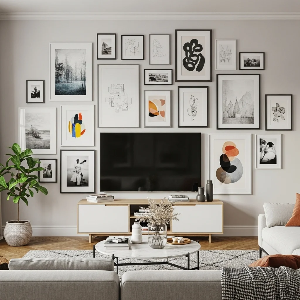 Create a Gallery Wall Around the TV