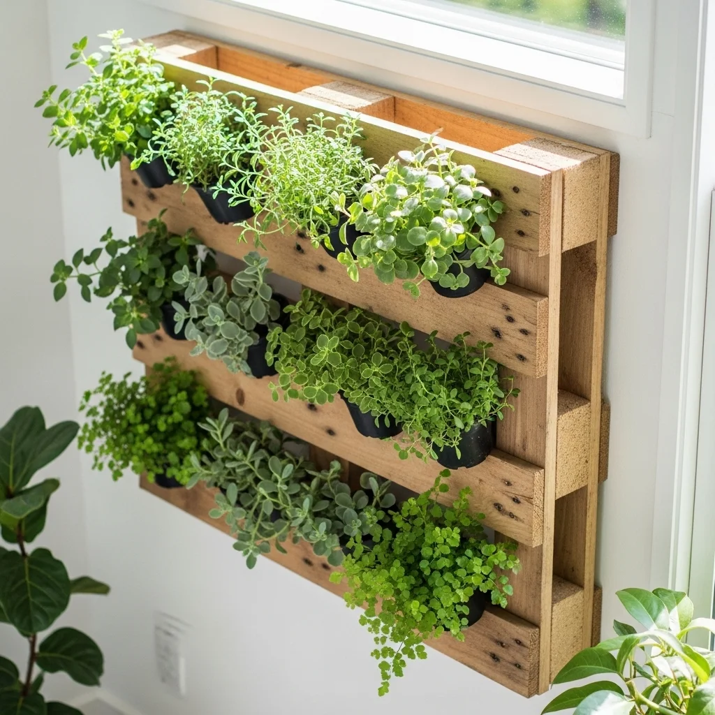 DIY Pallet Plant Wall