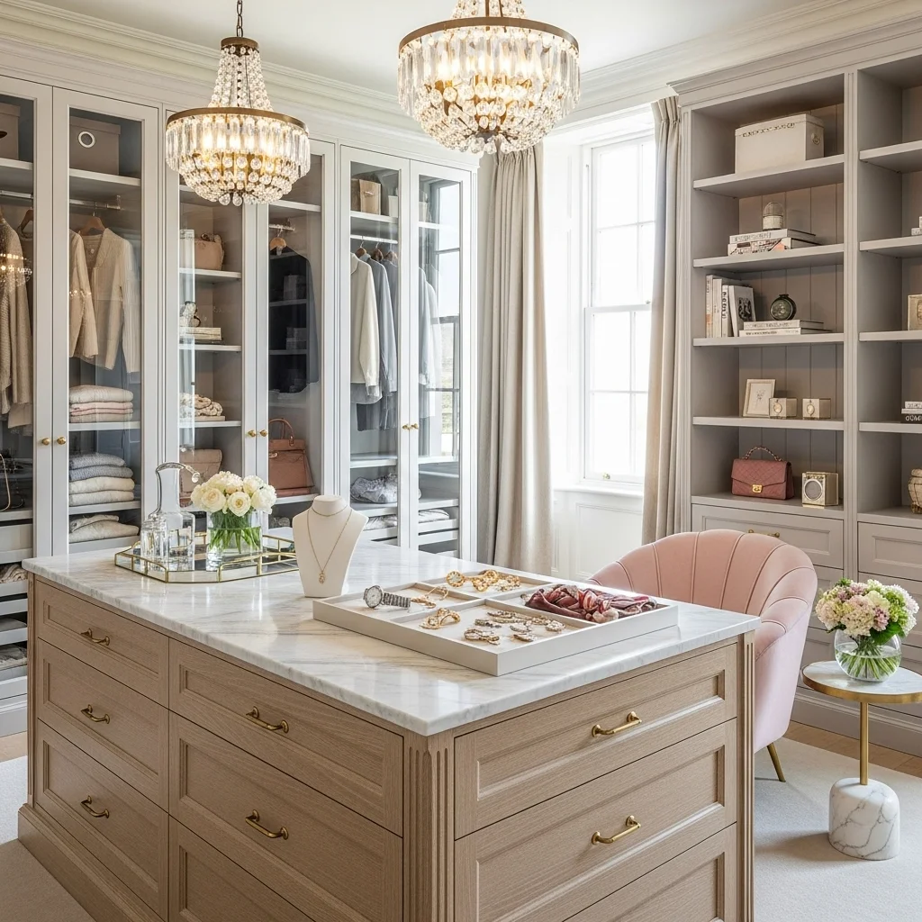  Dressing Room with an Island Storage