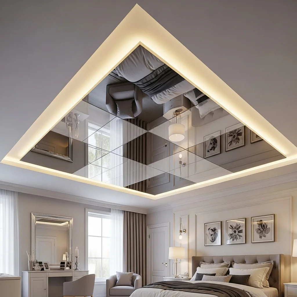  False Ceiling with Mirror or Gloss Panels