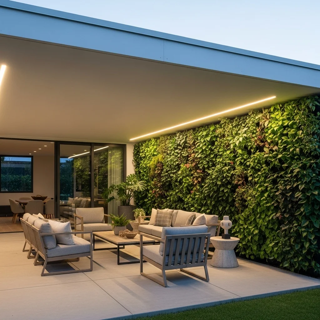 Flat-Roof Modern with Green Wall