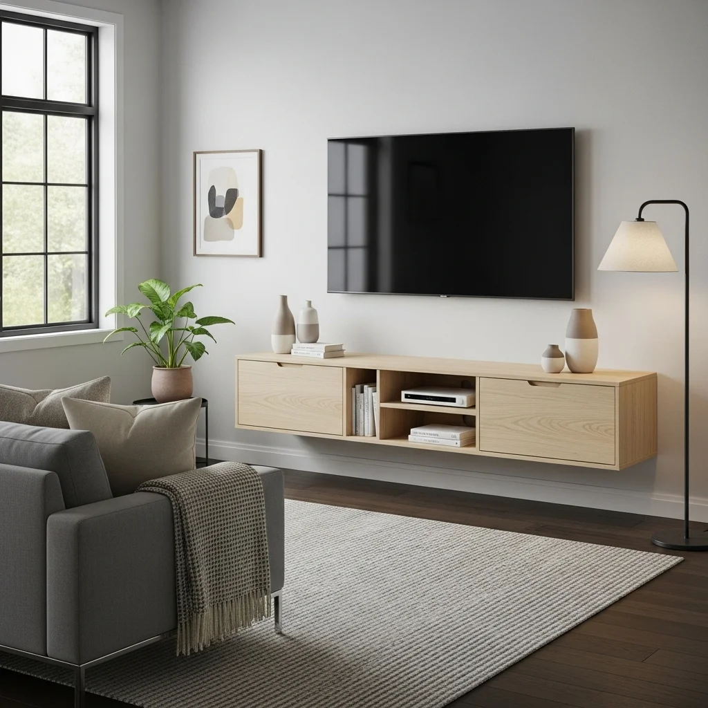  Floating Shelf Media Console