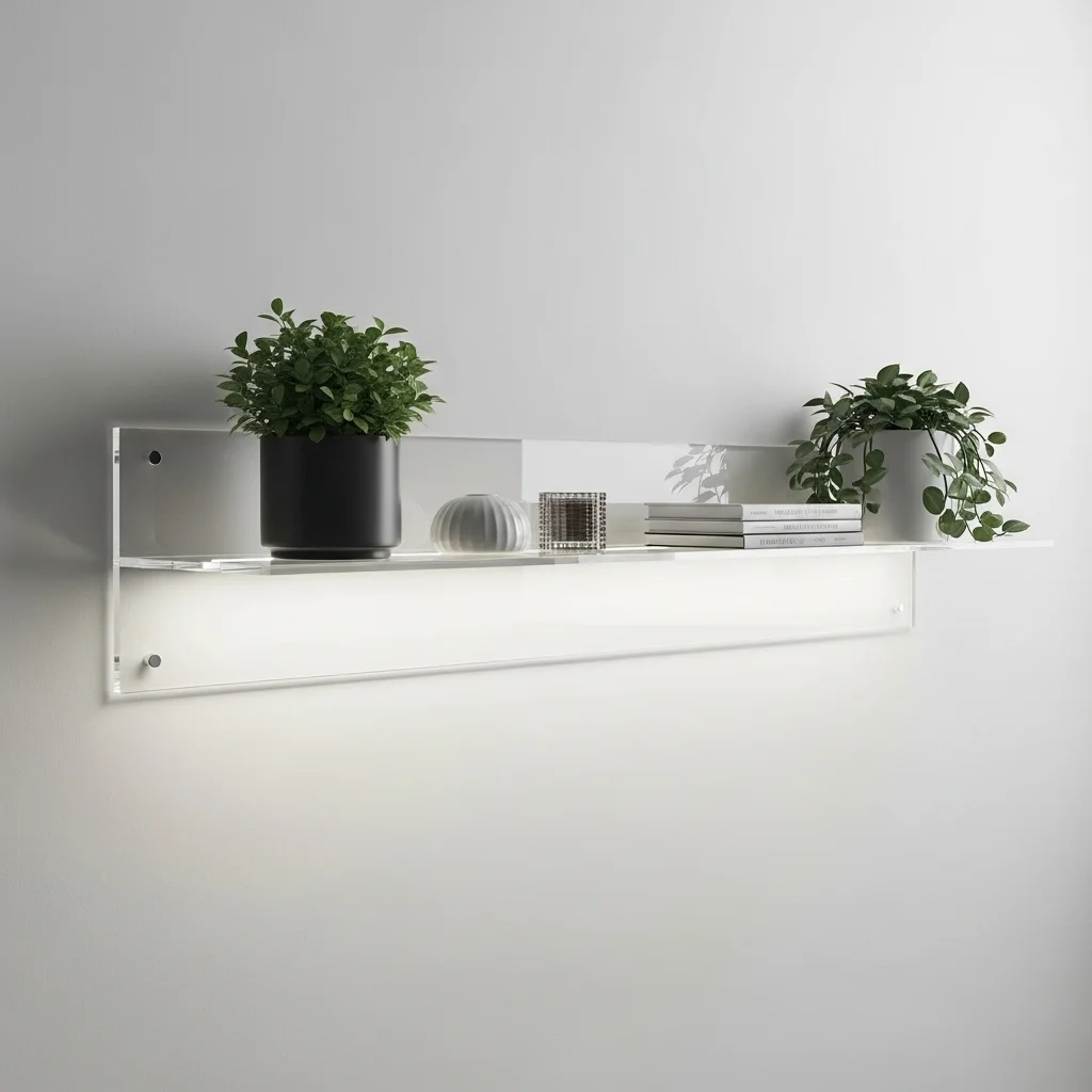 Floating Wall-Mounted Acrylic Ledge