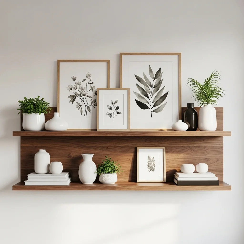 Floating Walnut Shelf Gallery