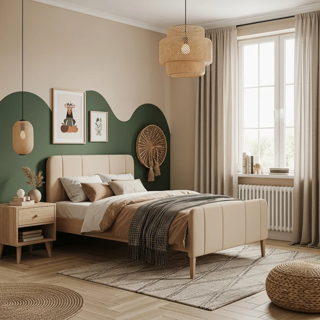 Forest Green & Warm Beige