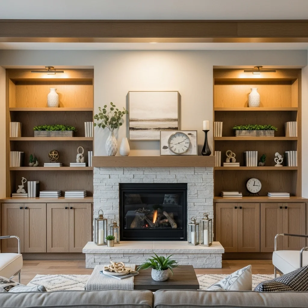  Frame Your Fireplace With Symmetrical Built-ins