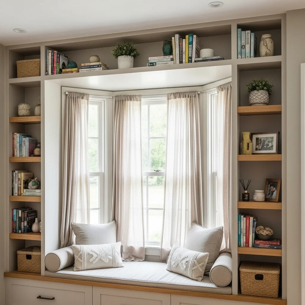  Frame the Space with Built-In Shelves