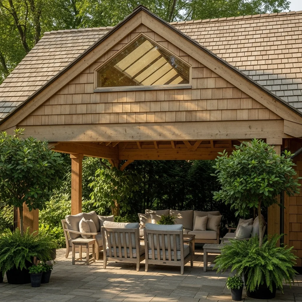 Gabled Cedar Shingle with Skylight Strip