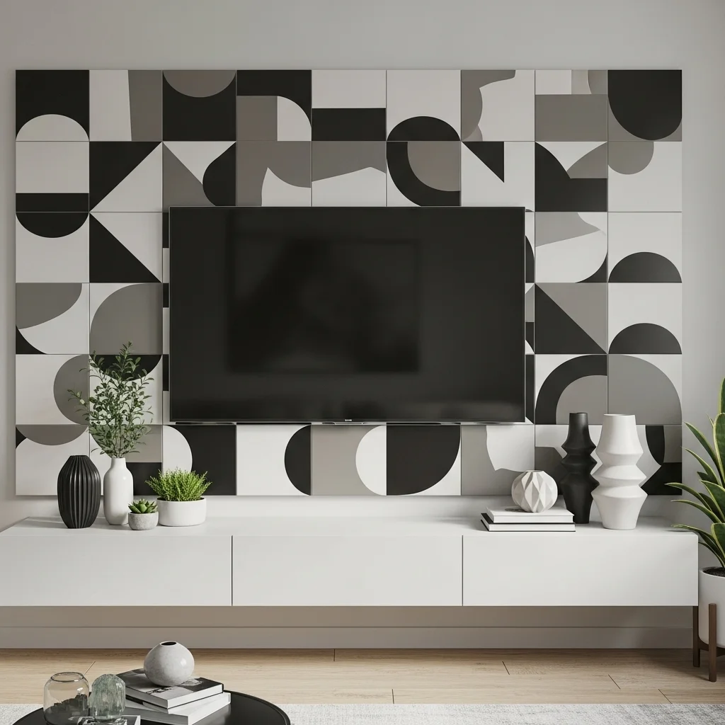 Geometric Tile Accent Wall