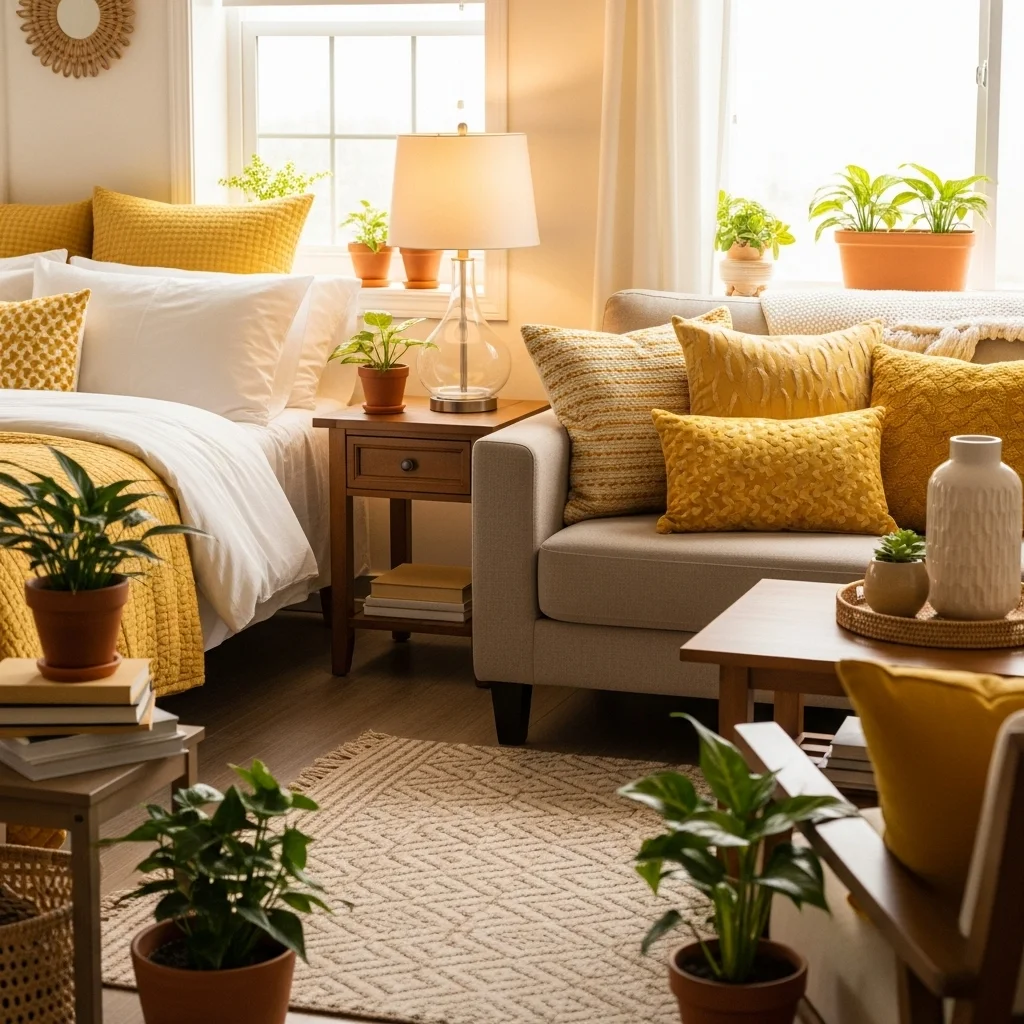 Golden Yellow Throw Pillows