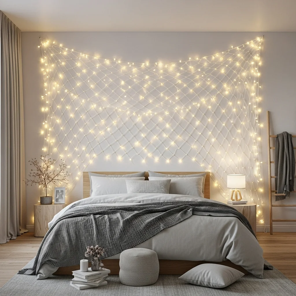 Hang Fairy Lights With a Mesh Net Pattern