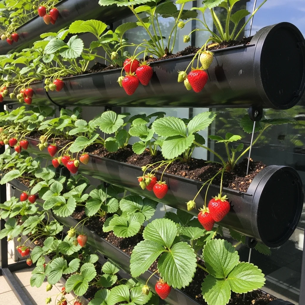  Hanging Gutter Strawberry Tubes