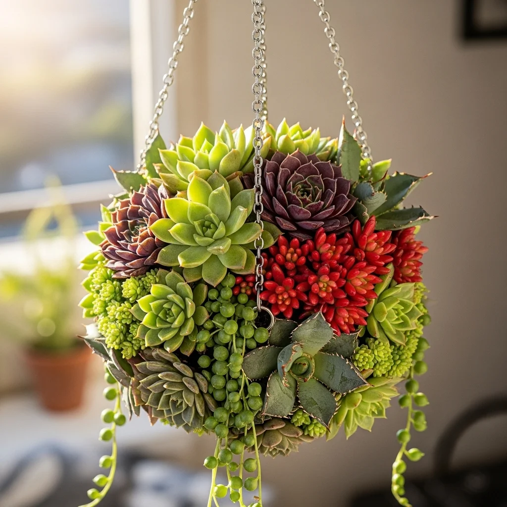 Hanging Orb Succulent Sphere