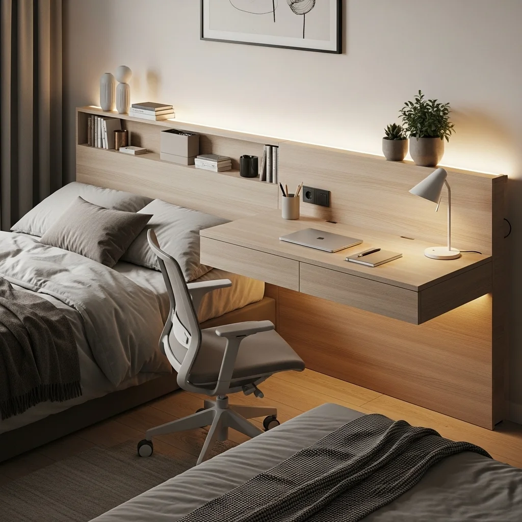 Headboard Desk Combo