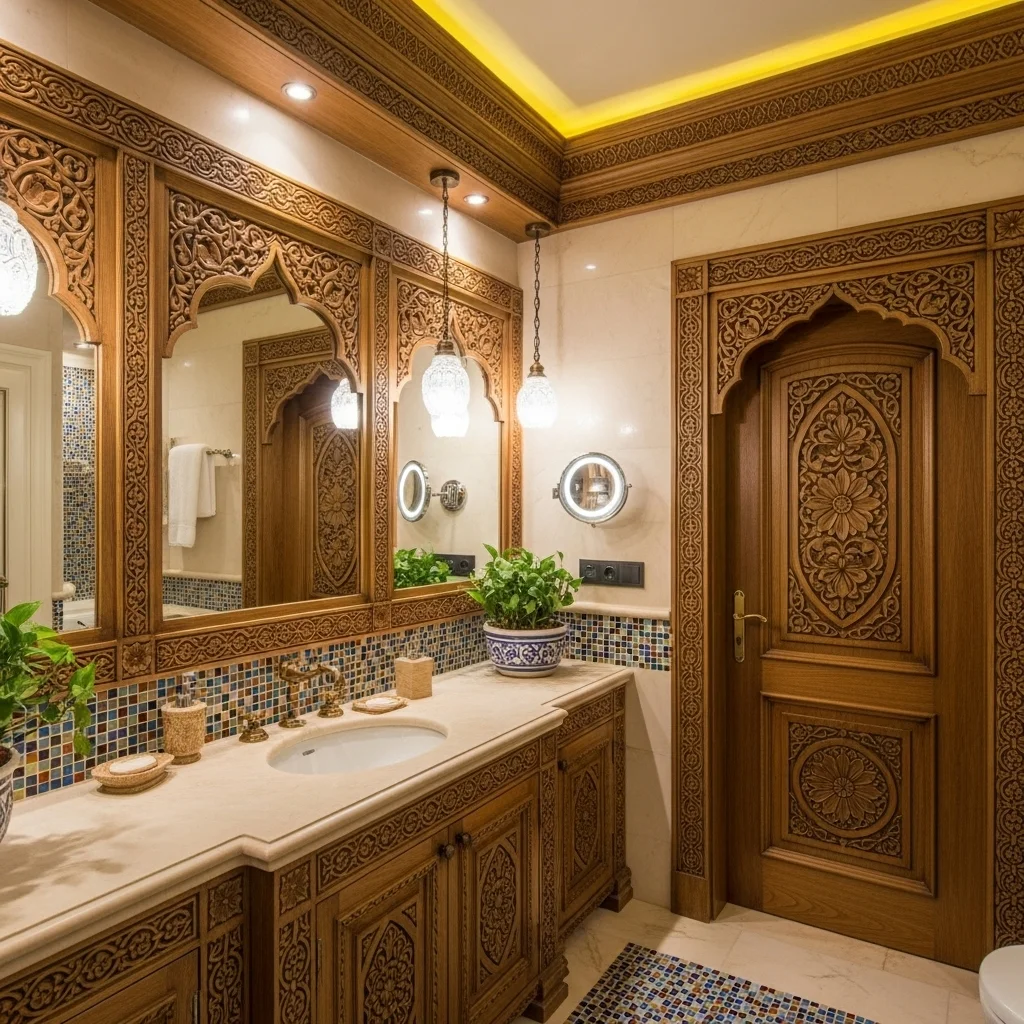 Include Intricately Carved Wood Accents