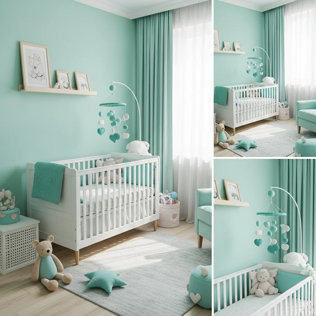 Incorporate Aqua Green Mobiles or Hanging Décor