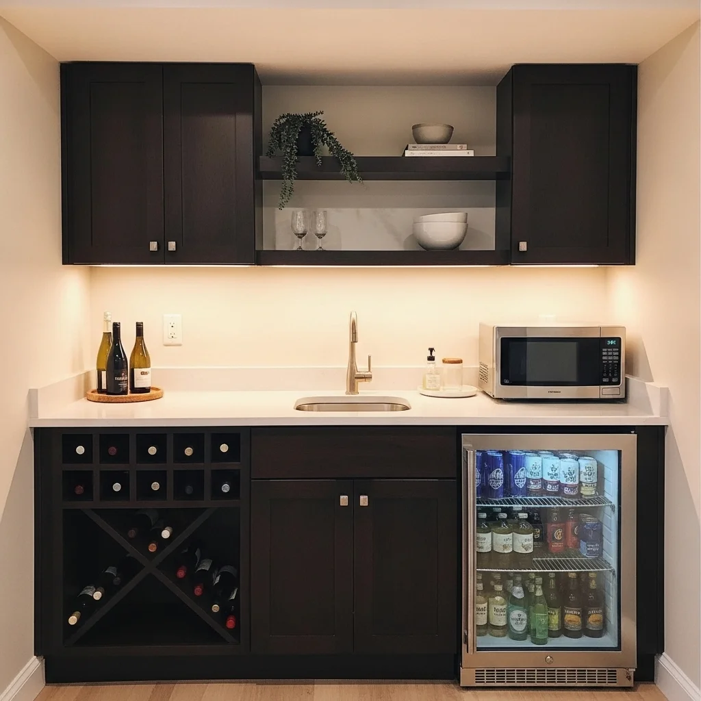  Incorporate Built-In Wine or Beverage Storage