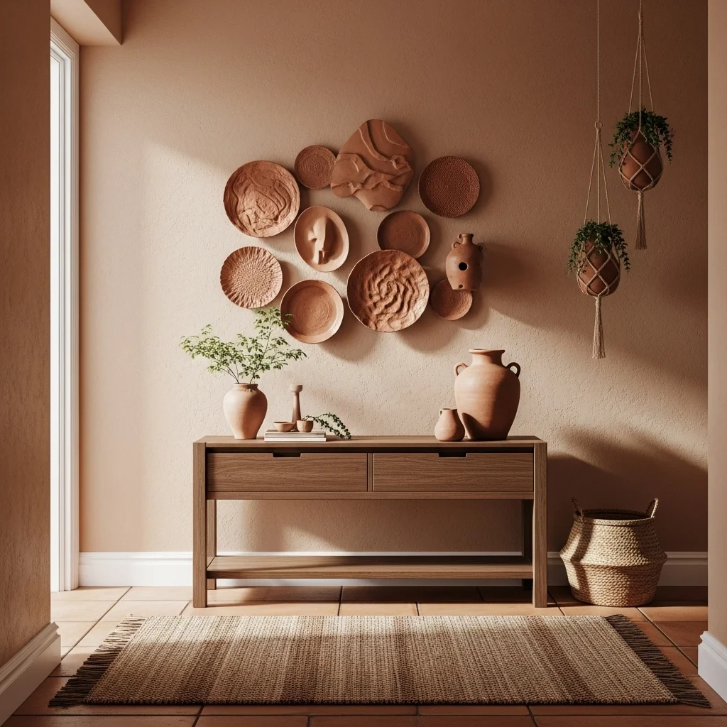  Incorporate Clay or Earthenware Wall Decor