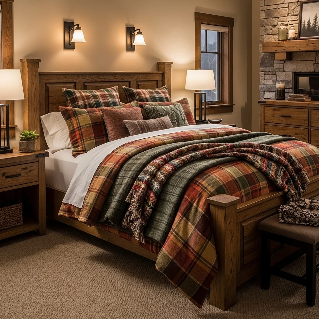  Incorporate Cozy Plaid or Flannel Bedding