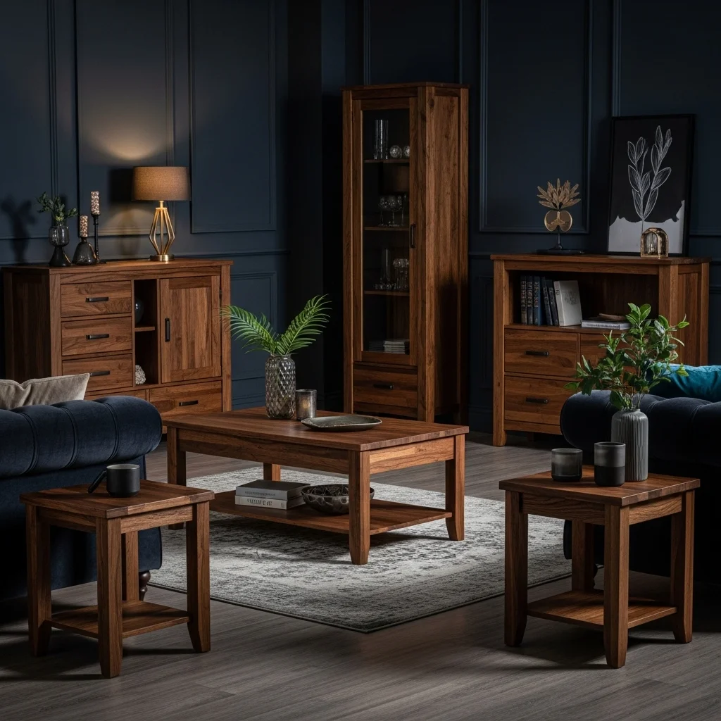 Incorporate Dark Wood Furniture for Rich Warmth