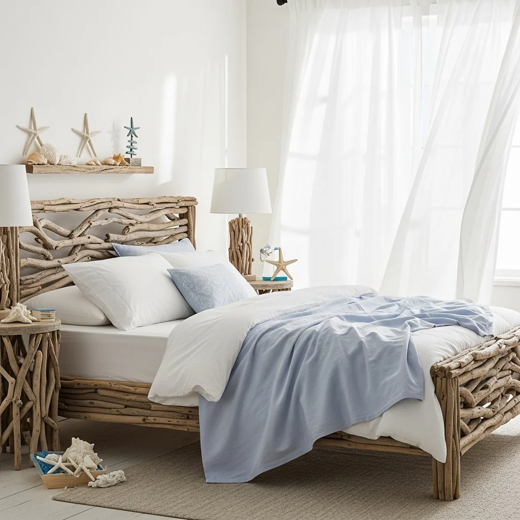  Incorporate Driftwood or Weathered Wood Furniture