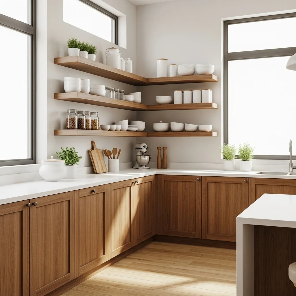 Incorporate Floating Wood Shelves