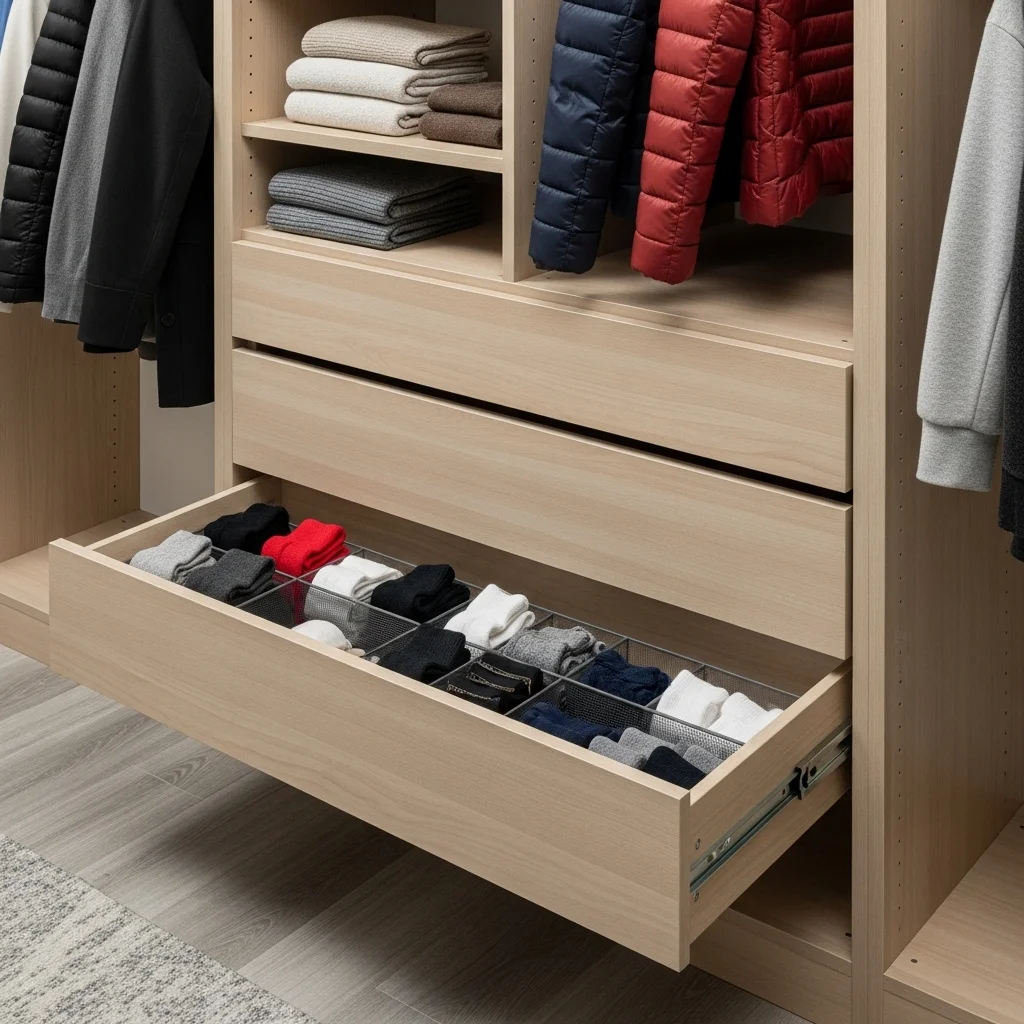 Incorporate Pull-Out Drawers for Hidden Storage