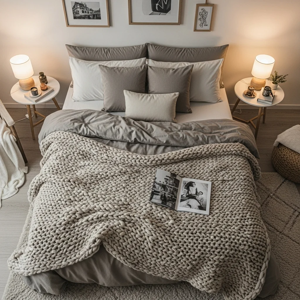 Incorporate a Chunky Knit Throw