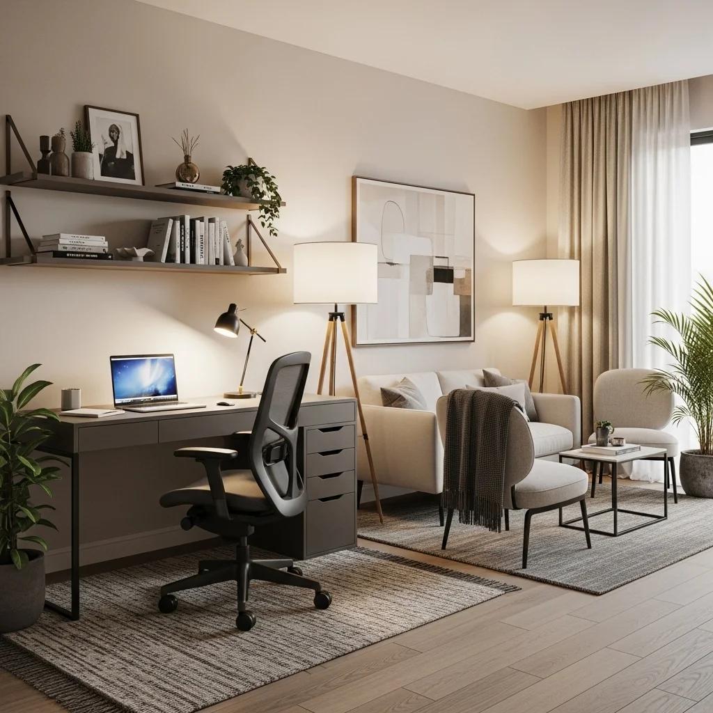  Incorporate a Home Office + Lounge Combo