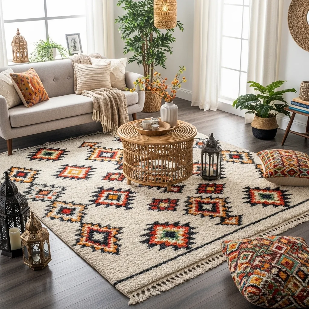  Incorporate a Moroccan-Inspired Rug