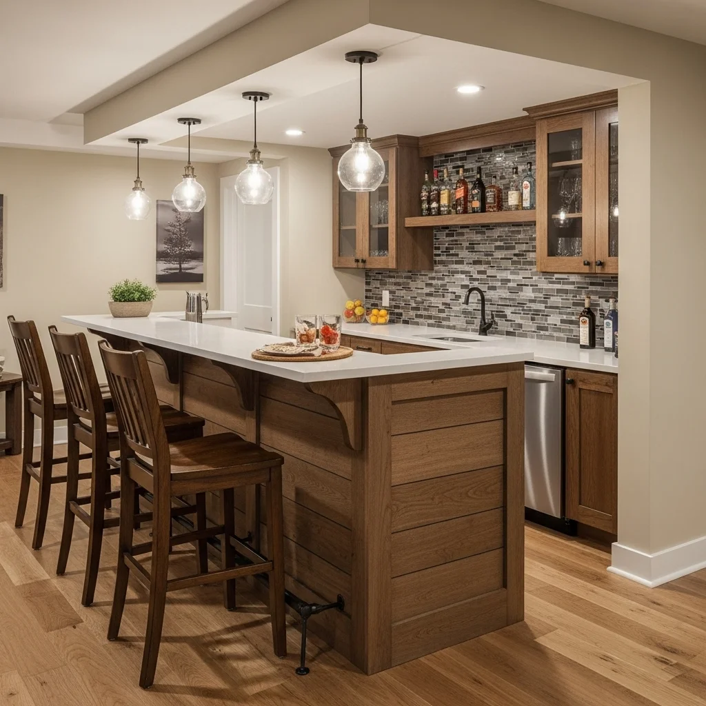 Incorporate a Raised Bar Counter for Serving