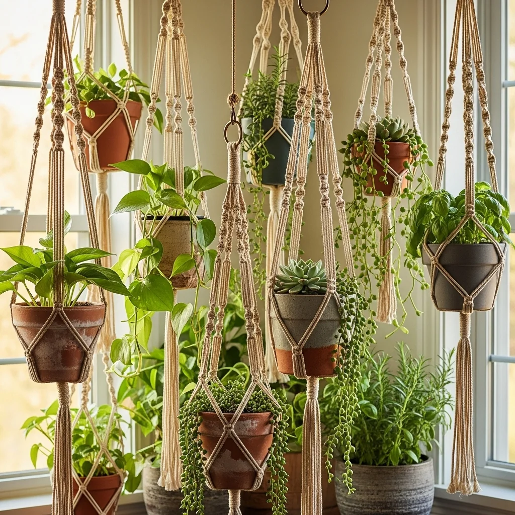  Indoor Hanging Gardens with Macrame