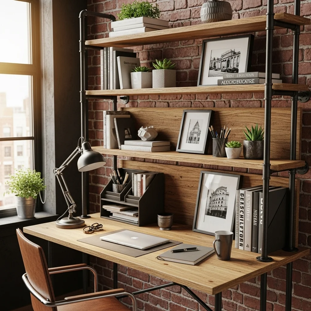 Industrial Pipe Shelving Command Post