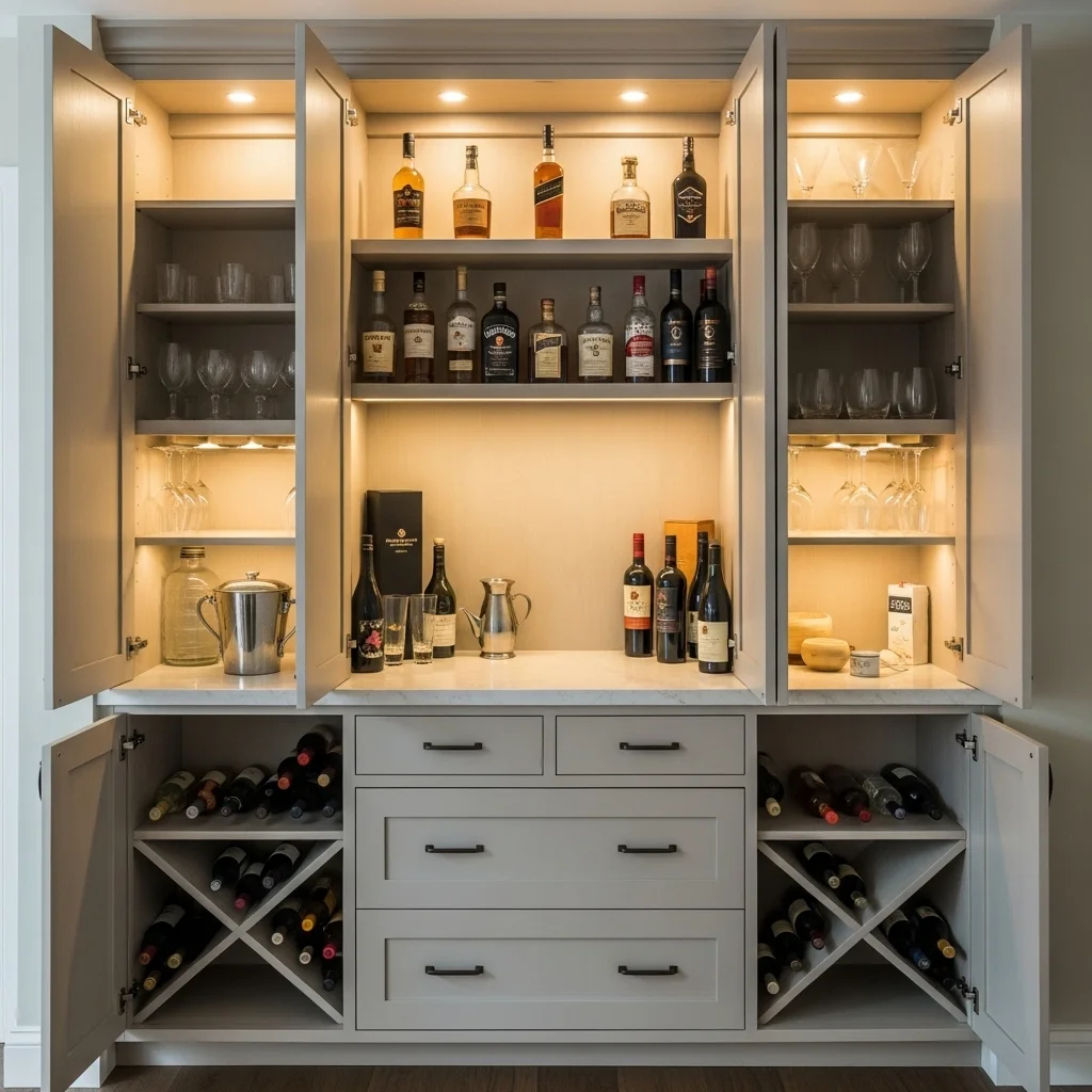 Install Built-In Bar Cabinets