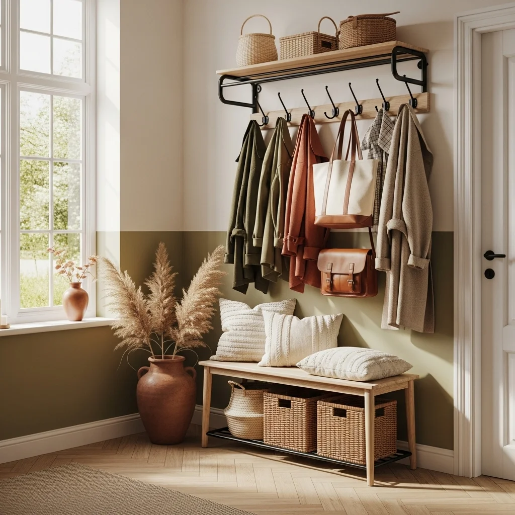  Install Wall Hooks or a Coat Rack