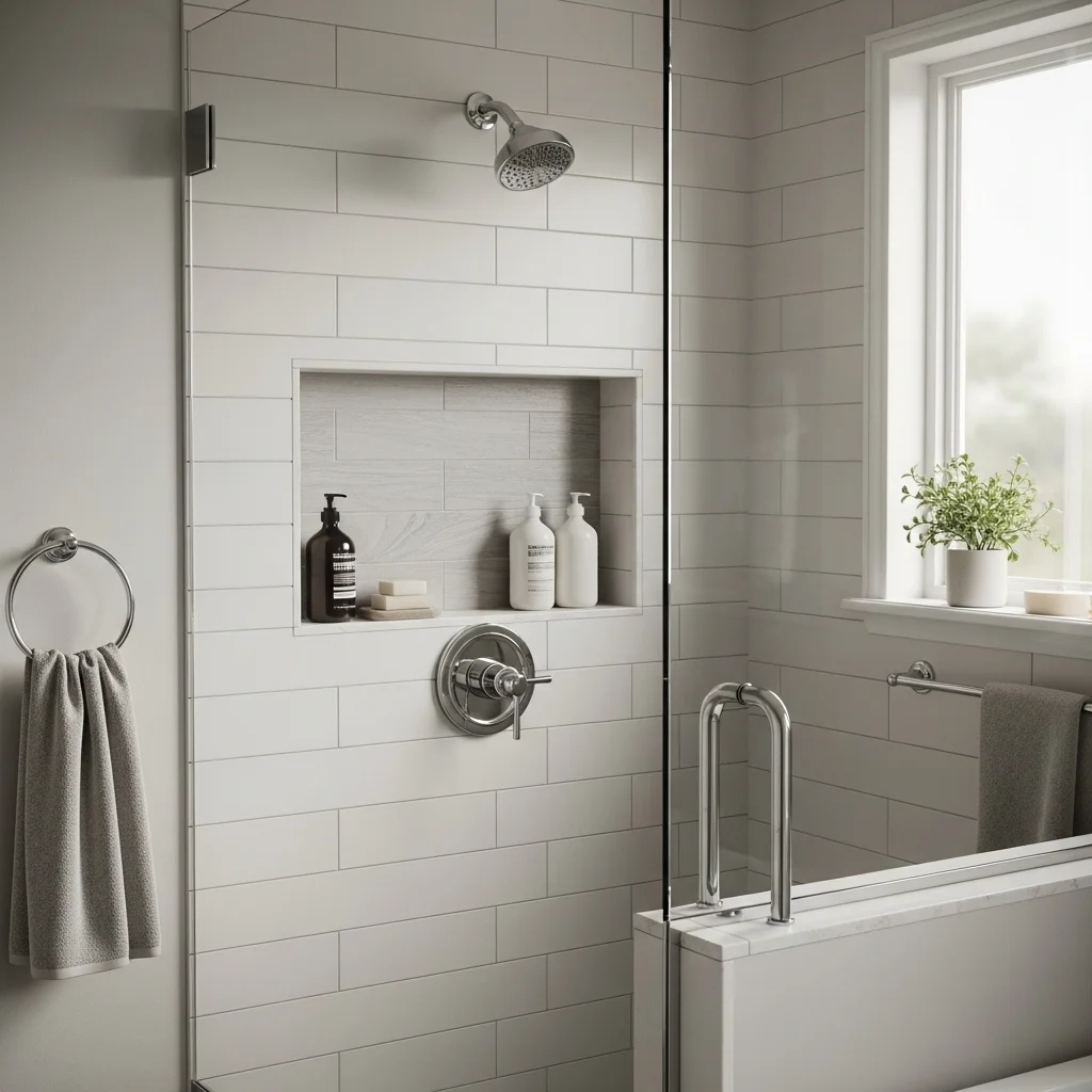 Install a Built-In Shower Shelf Alcove for Daily Essentials