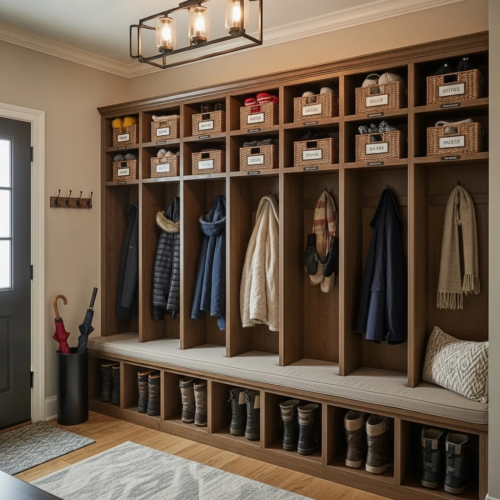 Install a Multi-Compartment Mudroom Cubbies
