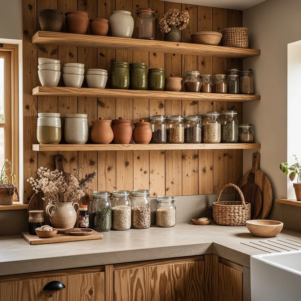 Introduce Open Wooden Shelving