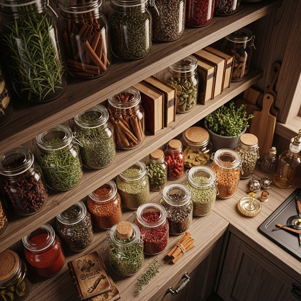 Keep Glass Jars Filled with Herbs and Spices
