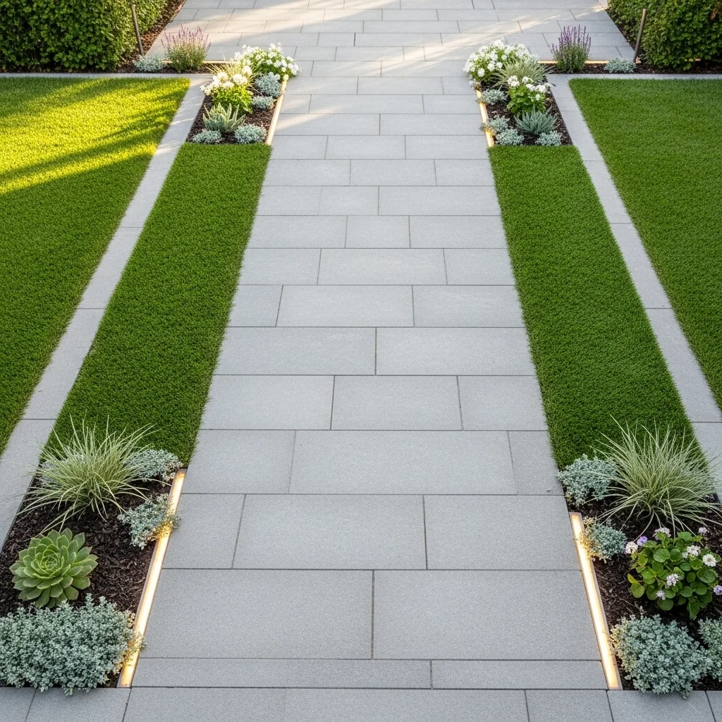 Linear Pathways with Grass Borders