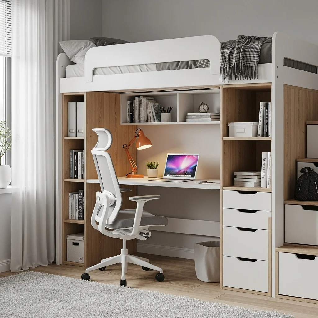  Loft Bed Workspace Retreat