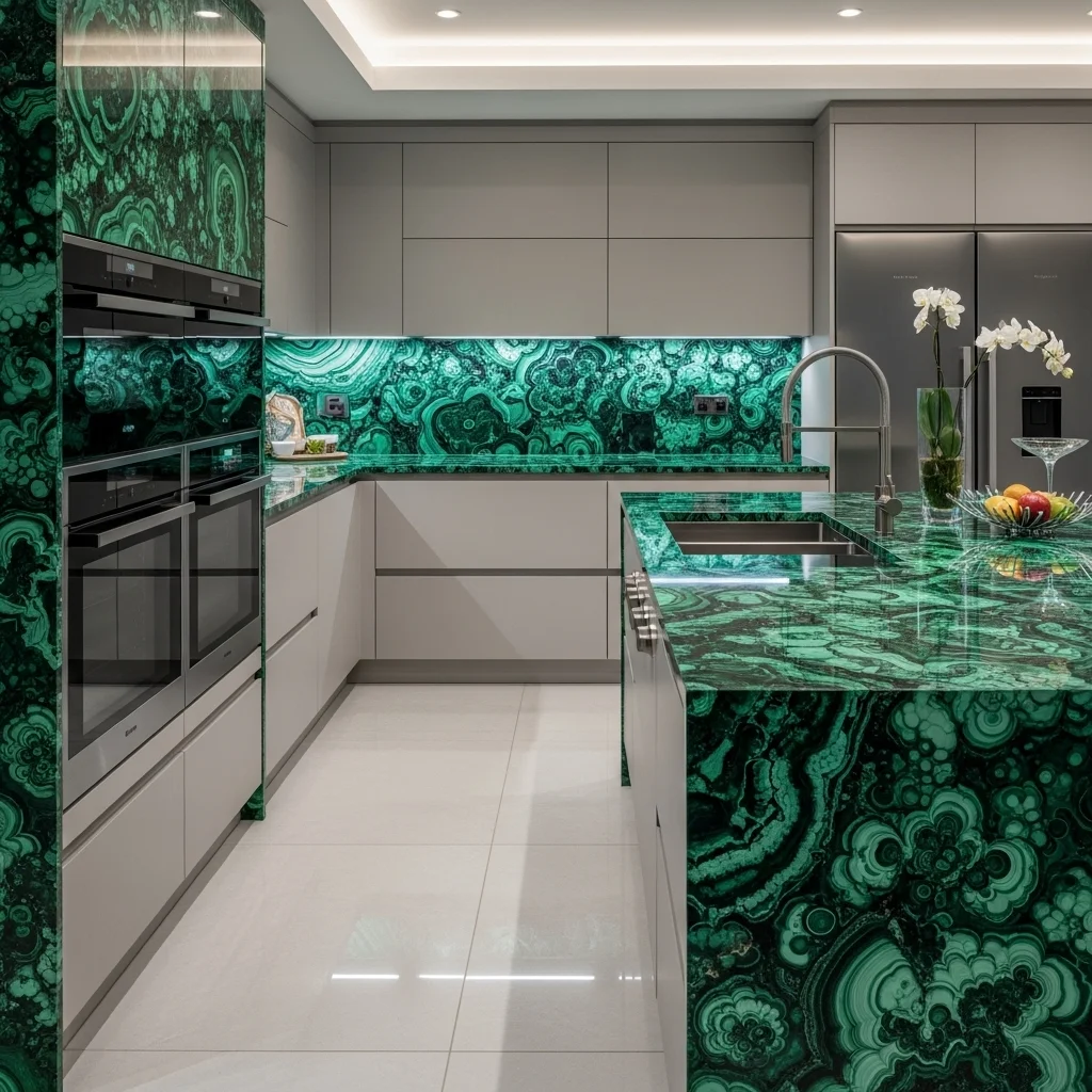 Malachite-Inspired Counters for Artistic Boldness