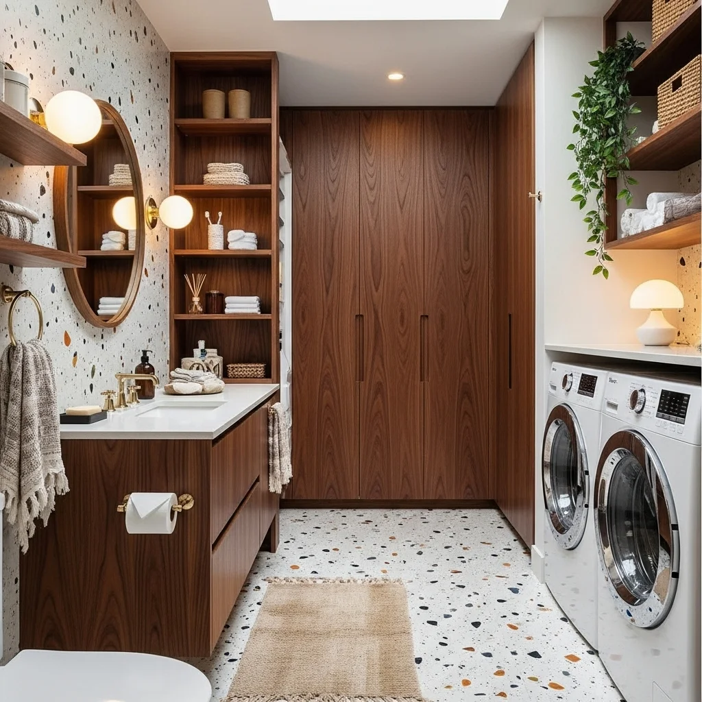 Mid-Century Modern Combo with Walnut and Terrazzo