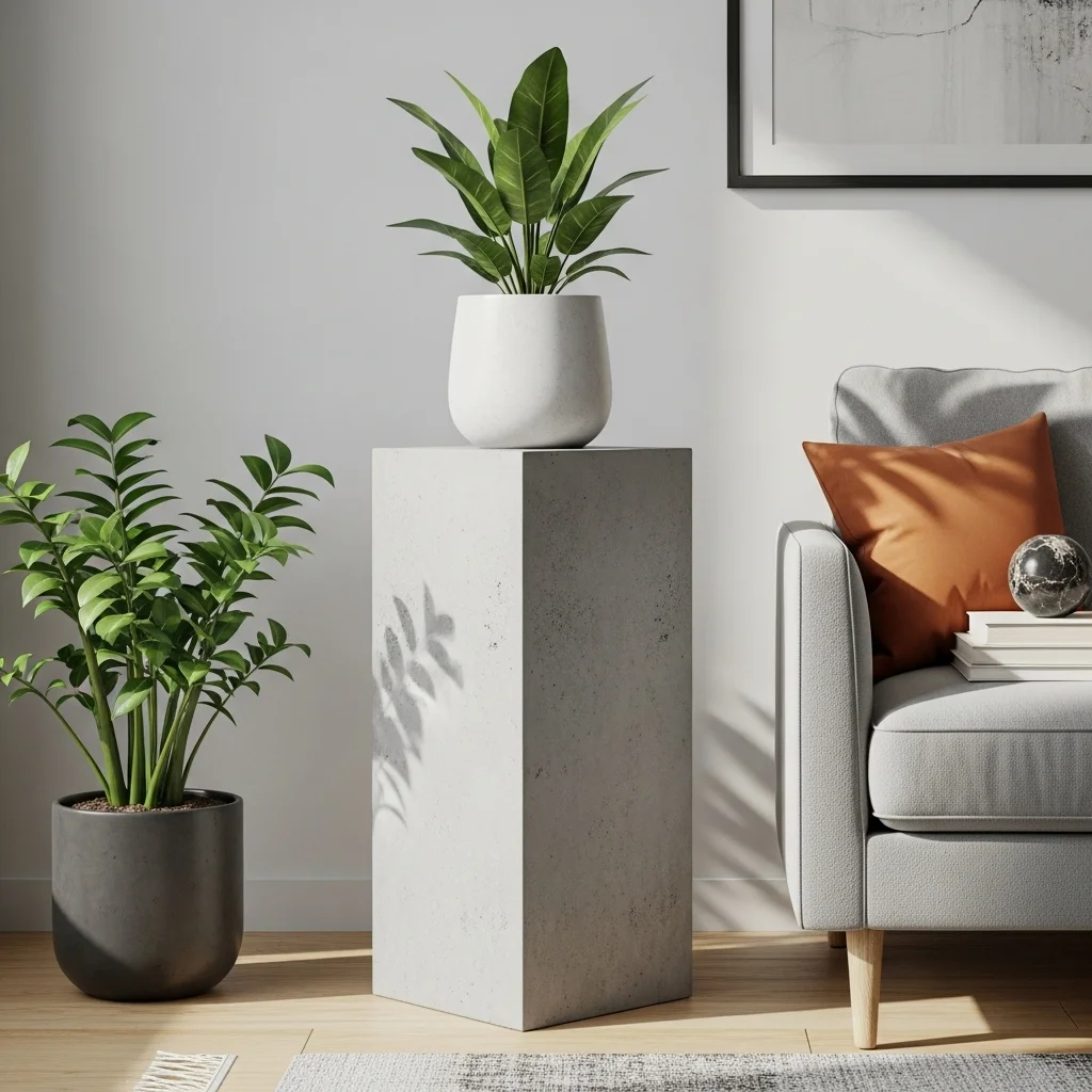 Minimalist Concrete Pedestal Block