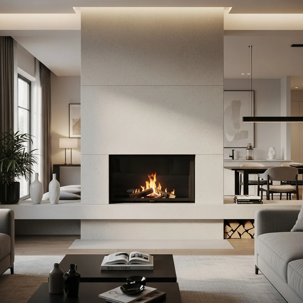  Minimalist Stone Fireplace