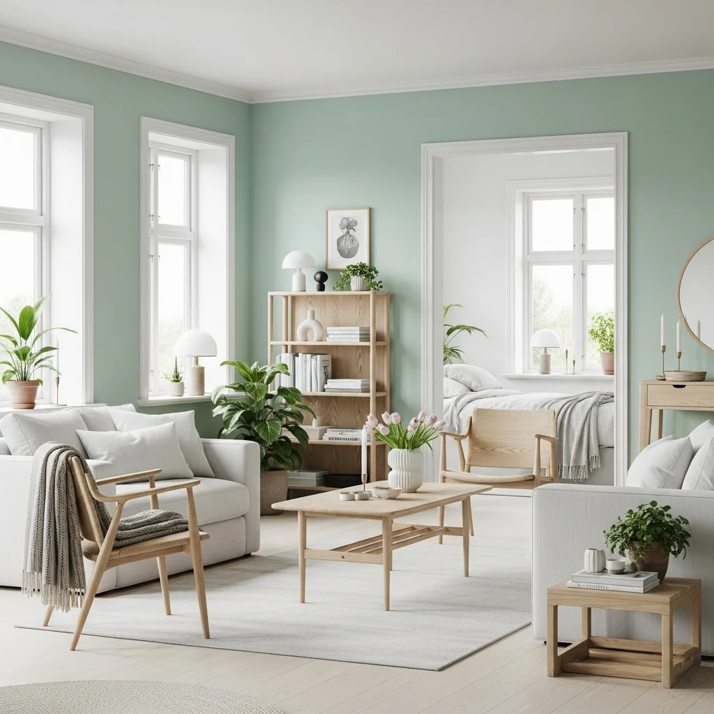 Mint Green Scandi Simplicity with Blonde Wood