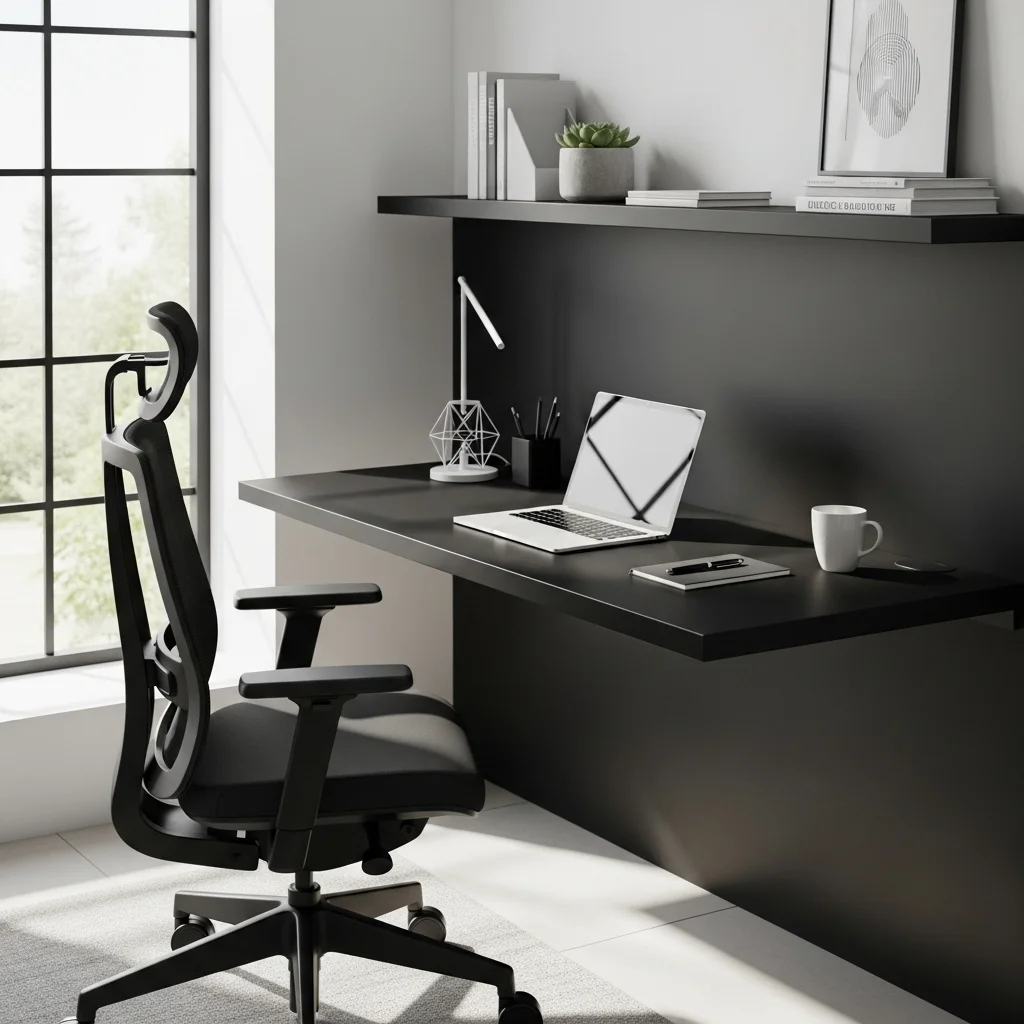  Modern Monochrome Floating Workstation