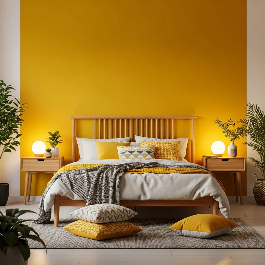Mustard Yellow Accent Wall