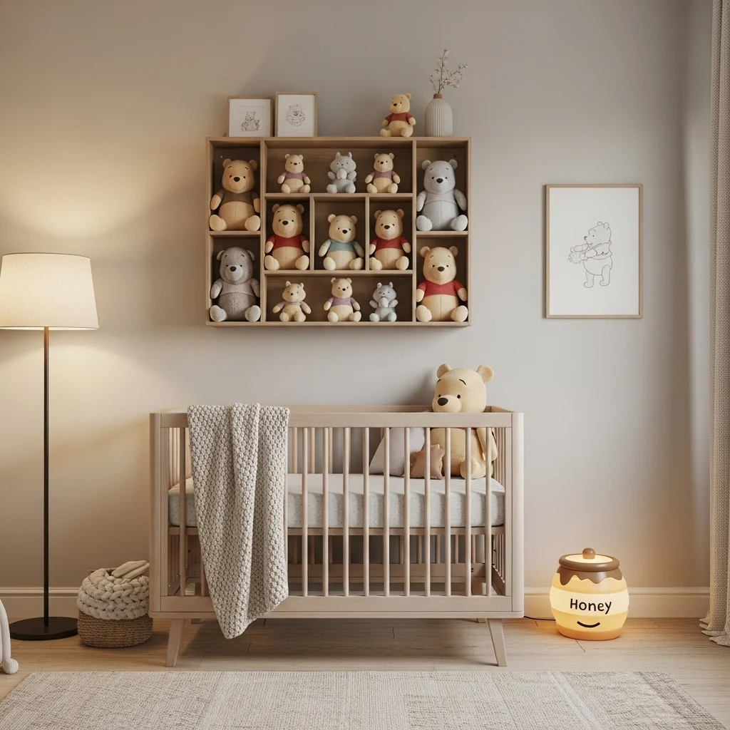 Neutral Pooh Plush Toy Display Shelf