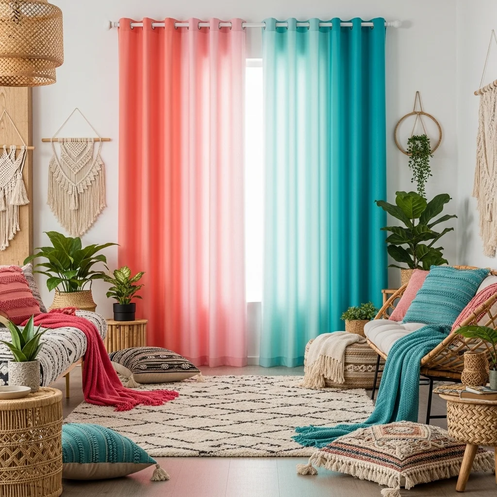 Ombre Bright Curtains for a Subtle Gradient Effect